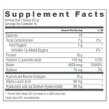 Supplement Facts Of Collagen Peptides - Tangerine - Dimdaa