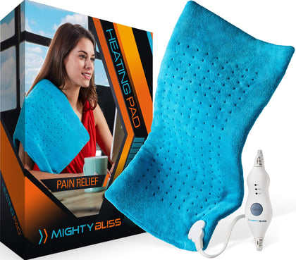MIGHTY BLISS Large Electric Heating Pad for Back Pain